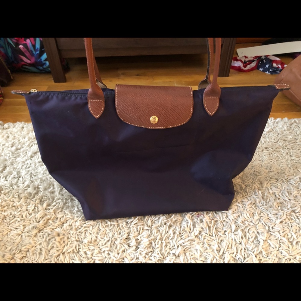 USED Purple Longchamp Versatile Tote Bag